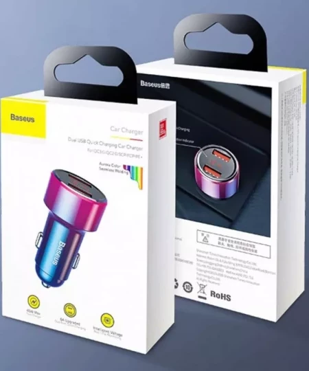 Автомобильное зарядное устройство Baseus BS-C20A Dual USB Fast Quick Charging 45Вт
